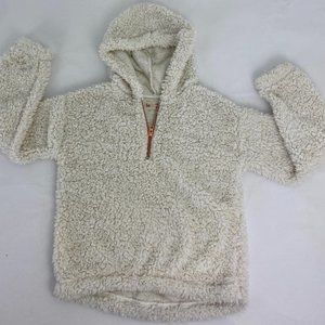 So White Gold Glitter Fleece with Rose Gold Colored Zipper - Girls Size 10/12